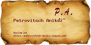Petrovitsch Anikó névjegykártya