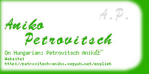 aniko petrovitsch business card